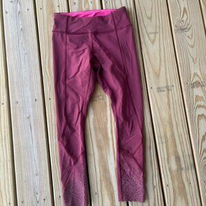 Lululemon Tight Stuff Leggings 23” Wine Berry Burgundy Size 6